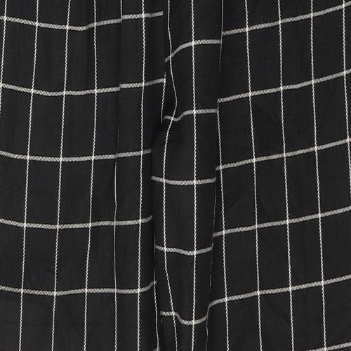 Quiz Womens Black Check Polyester Trousers  Size 10 L26 in Regular