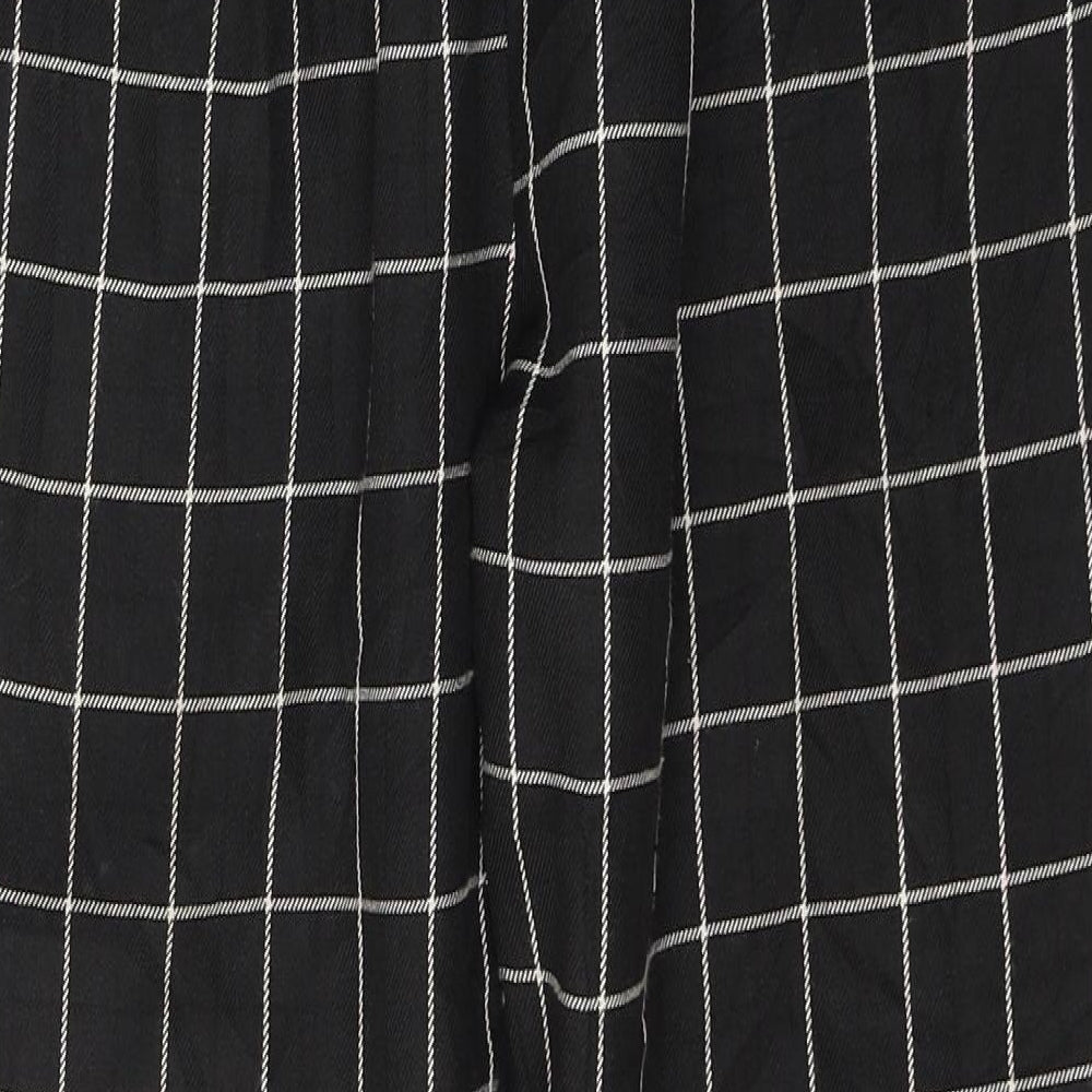 Quiz Womens Black Check Polyester Trousers  Size 10 L26 in Regular