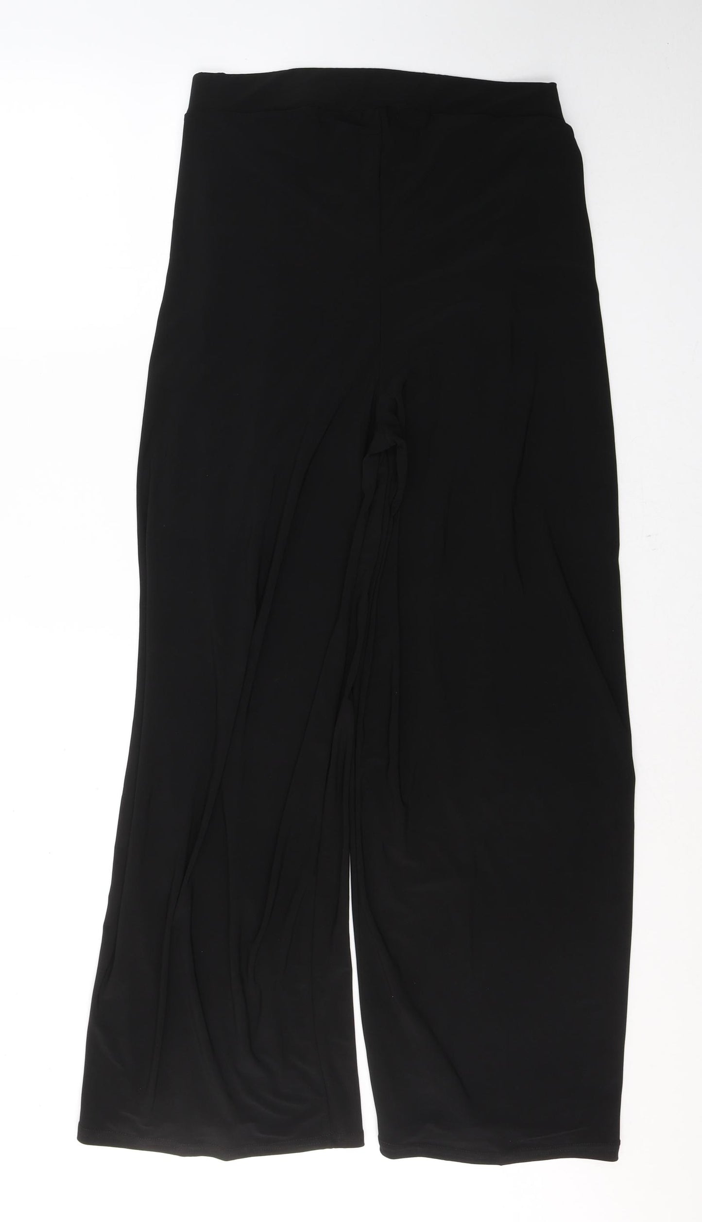 Preworn Womens Black  Polyester Trousers  Size 14 L28 in Regular