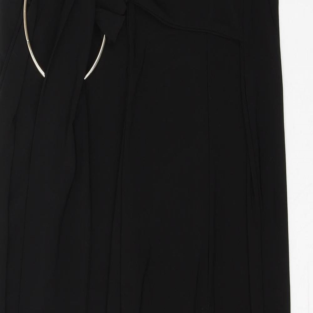 Preworn Womens Black  Polyester Trousers  Size 14 L28 in Regular