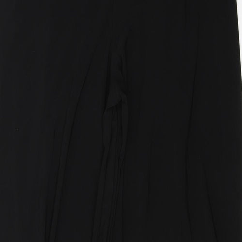 Preworn Womens Black  Polyester Trousers  Size 14 L28 in Regular