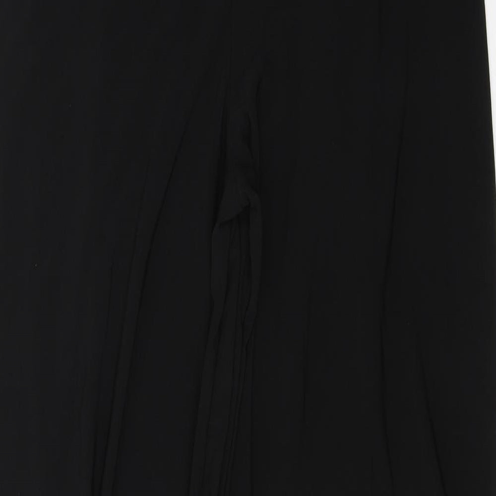 Preworn Womens Black  Polyester Trousers  Size 14 L28 in Regular
