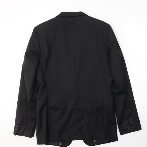 Zara Mens Black  Wool Jacket Suit Jacket Size 50