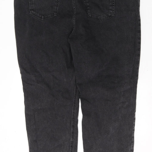 TU Womens Black Floral Cotton Mom Jeans Size 18 L28 in Regular Button