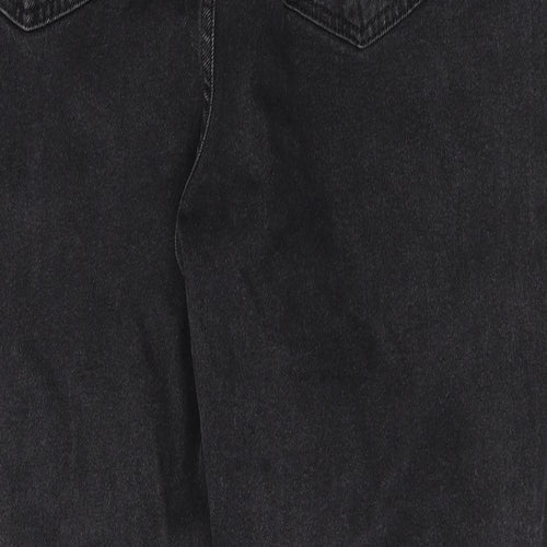 TU Womens Black Floral Cotton Mom Jeans Size 18 L28 in Regular Button