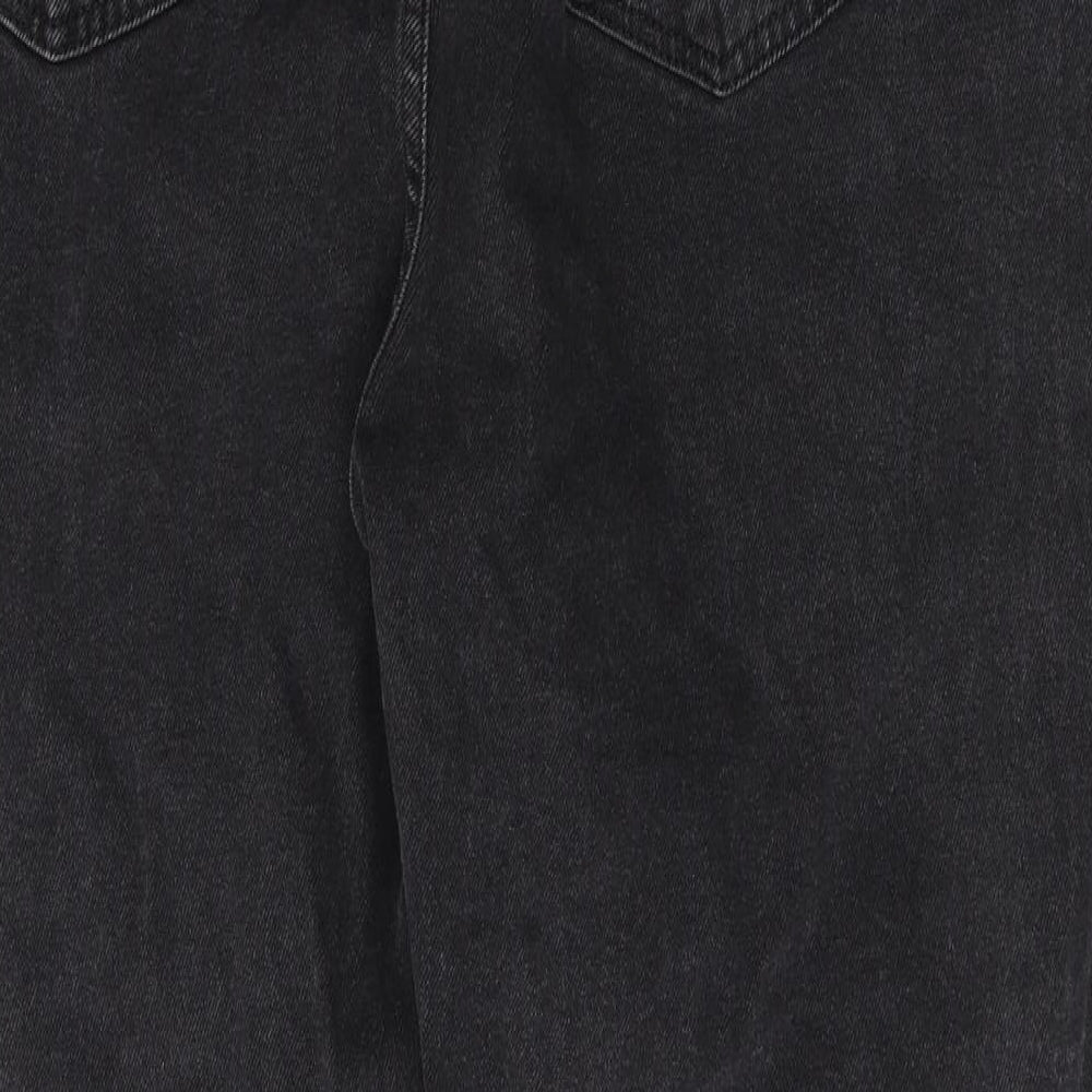 TU Womens Black Floral Cotton Mom Jeans Size 18 L28 in Regular Button