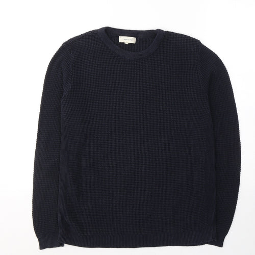 River Island Mens Blue Round Neck  Acrylic Pullover Jumper Size S