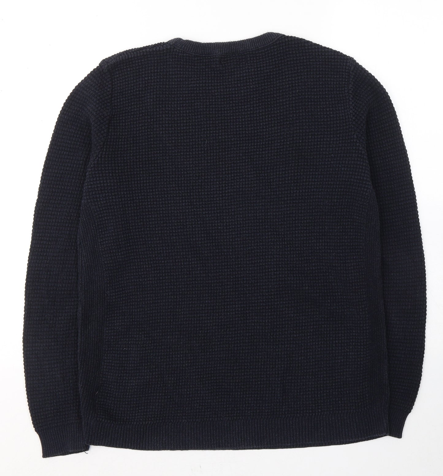 River Island Mens Blue Round Neck  Acrylic Pullover Jumper Size S