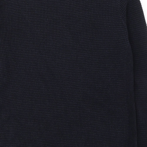 River Island Mens Blue Round Neck  Acrylic Pullover Jumper Size S