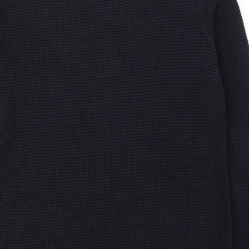 River Island Mens Blue Round Neck  Acrylic Pullover Jumper Size S