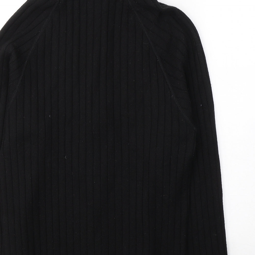 Zara Mens Black  Wool Full Zip Hoodie Size M