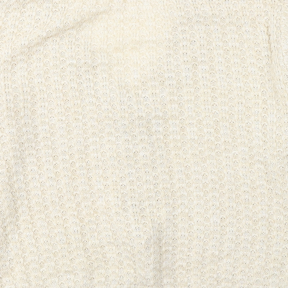 Damart Womens Ivory V-Neck  Acrylic Cardigan Jumper Size 14