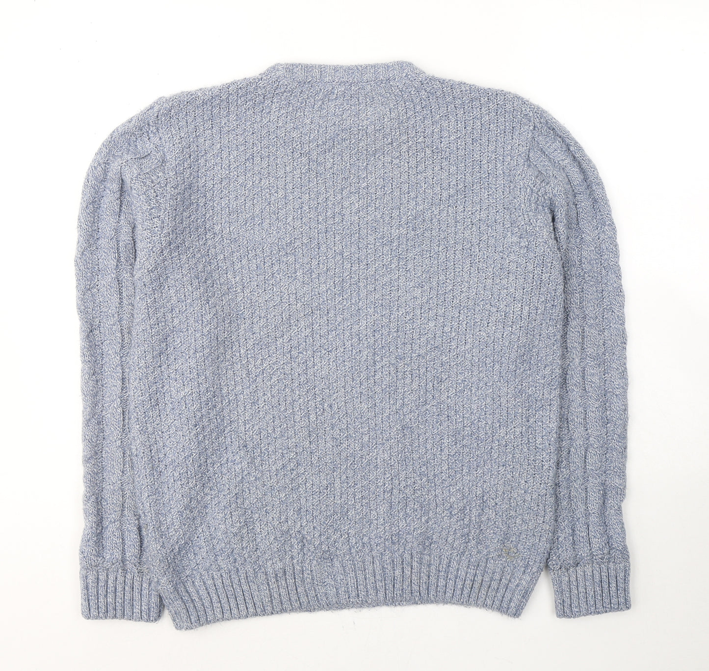 River Island Mens Blue Round Neck  Acrylic Pullover Jumper Size S