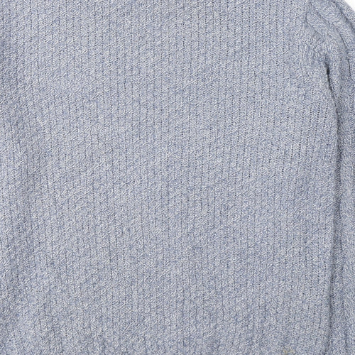 River Island Mens Blue Round Neck  Acrylic Pullover Jumper Size S