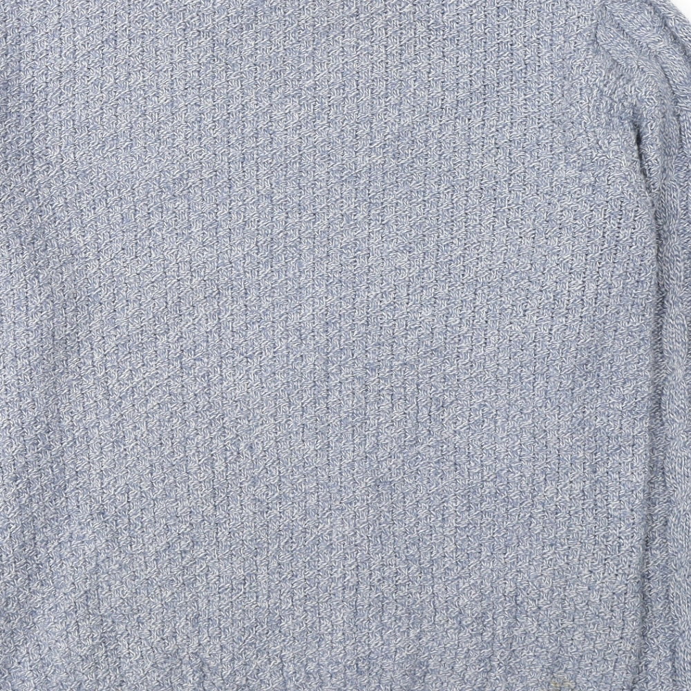 River Island Mens Blue Round Neck  Acrylic Pullover Jumper Size S