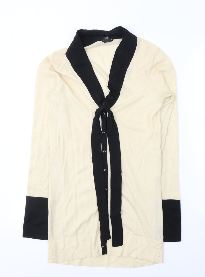 Club Monaco Womens Ivory Wool Tunic Button-Up Size S Collared