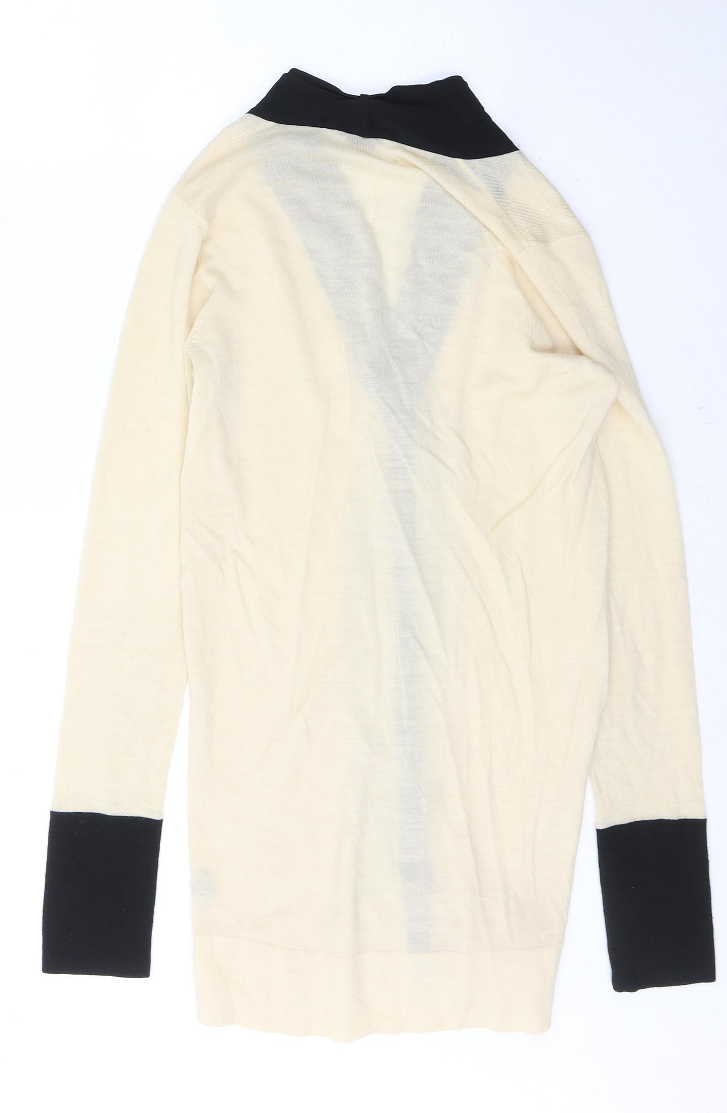 Club Monaco Womens Ivory  Wool Tunic Button-Up Size S Collared