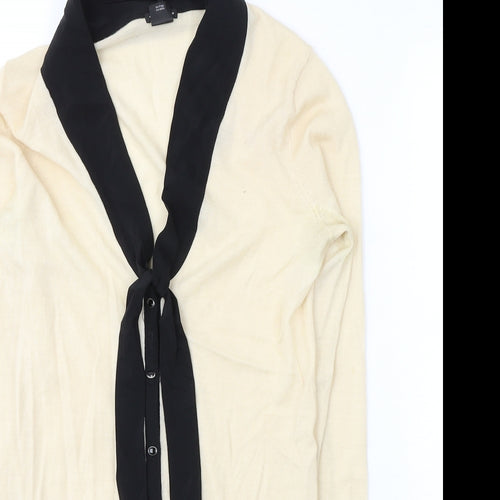 Club Monaco Womens Ivory  Wool Tunic Button-Up Size S Collared