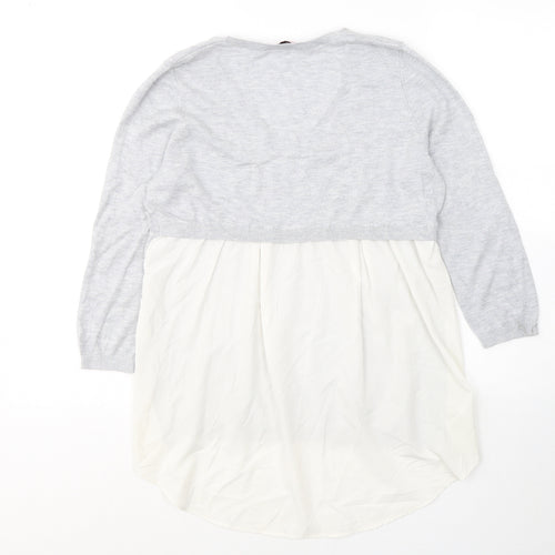Phase Eight Womens Grey V-Neck  Viscose Pullover Jumper Size 12