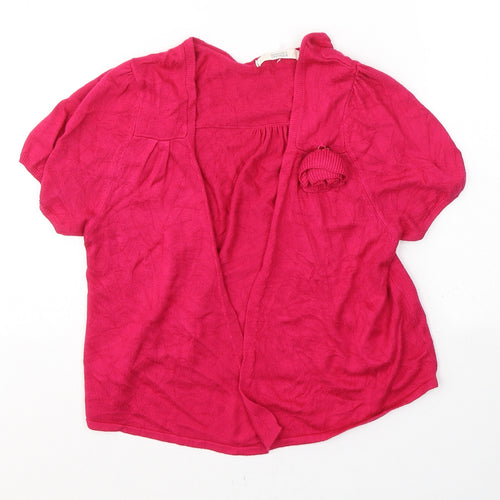 Marks and Spencer Womens Pink V-Neck  Acetate Cardigan Jumper Size 10