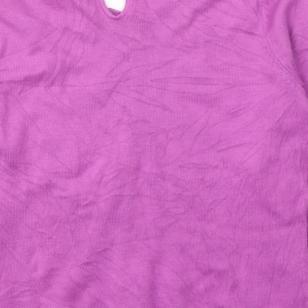 Monsoon Womens Pink Round Neck  Acrylic Pullover Jumper Size 10