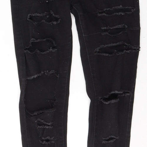 SheIn Womens Black  Cotton Skinny Jeans Size XS L28 in Regular Button