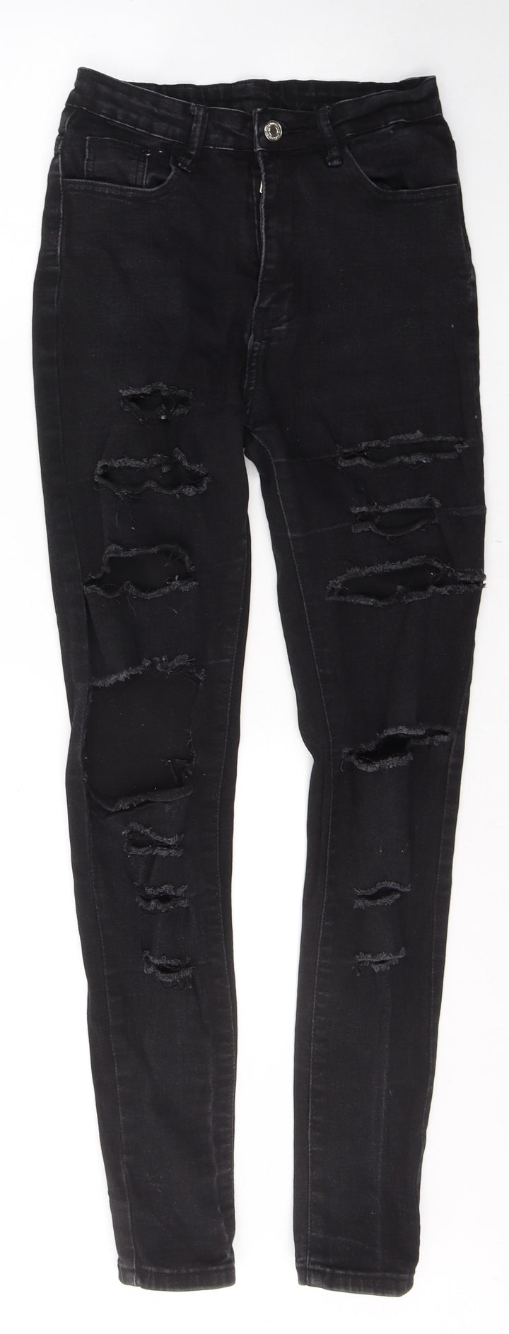 SheIn Womens Black Cotton Skinny Jeans Size XS L28 in Regular Button