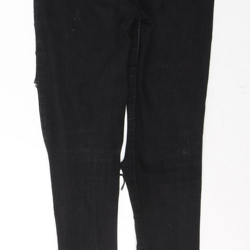 SheIn Womens Black  Cotton Skinny Jeans Size XS L28 in Regular Button