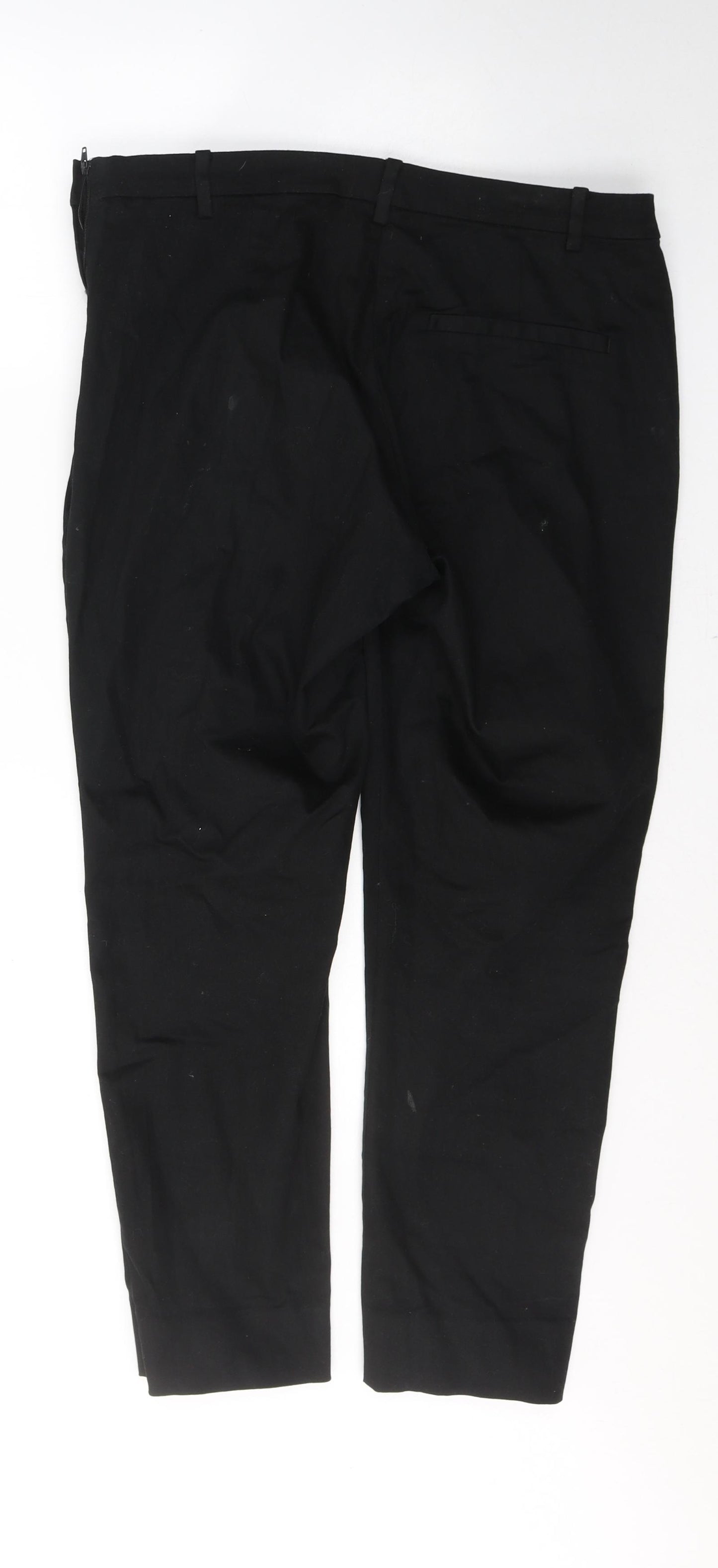 H&M Womens Black  Polyester Cropped Jeans Size 14 L26 in Regular Zip