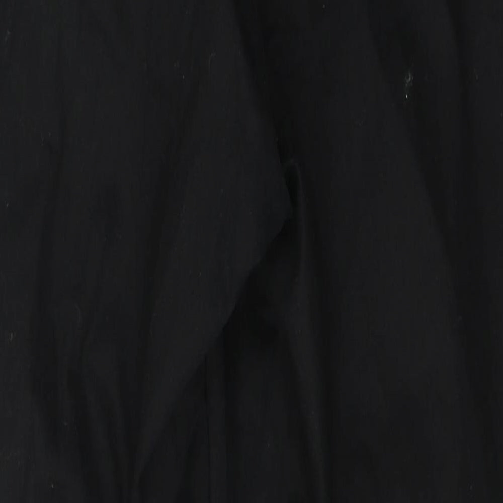 H&M Womens Black  Polyester Cropped Jeans Size 14 L26 in Regular Zip