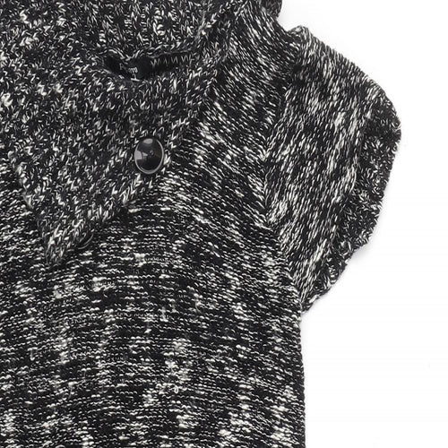 Papaya Womens Black Roll Neck  Cotton Tunic Jumper Size 12