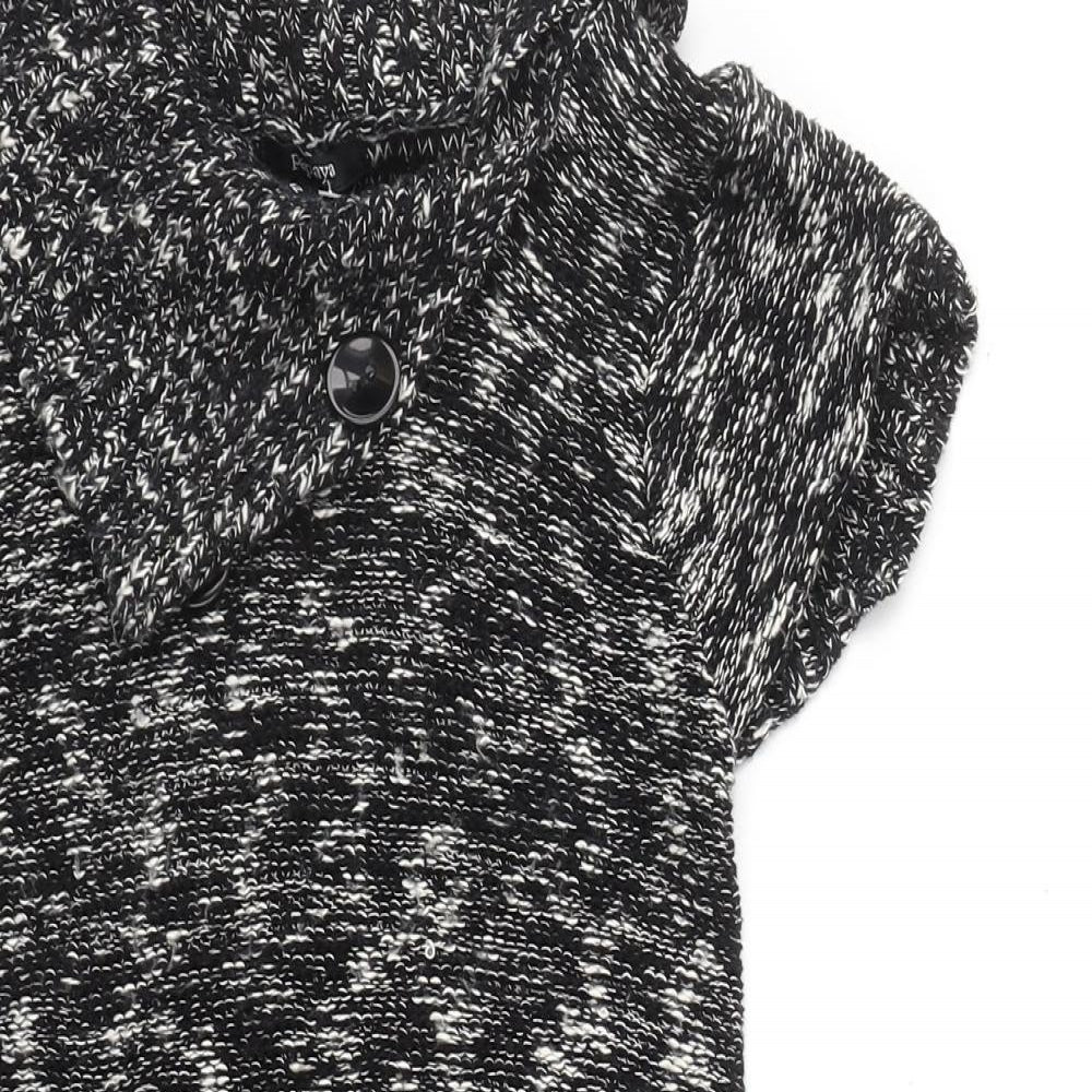Papaya Womens Black Roll Neck  Cotton Tunic Jumper Size 12