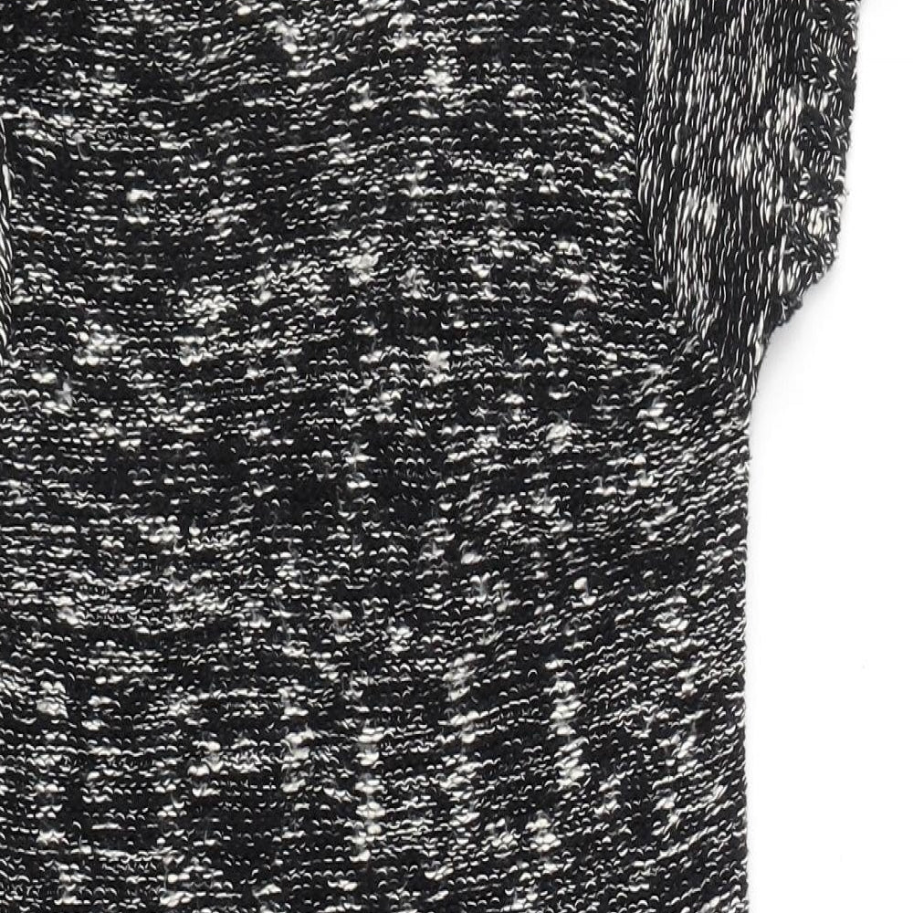 Papaya Womens Black Roll Neck  Cotton Tunic Jumper Size 12