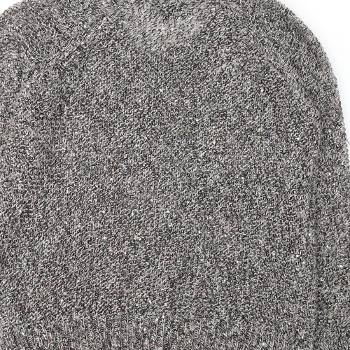 Topshop Womens Grey Round Neck  Acrylic Pullover Jumper Size 8