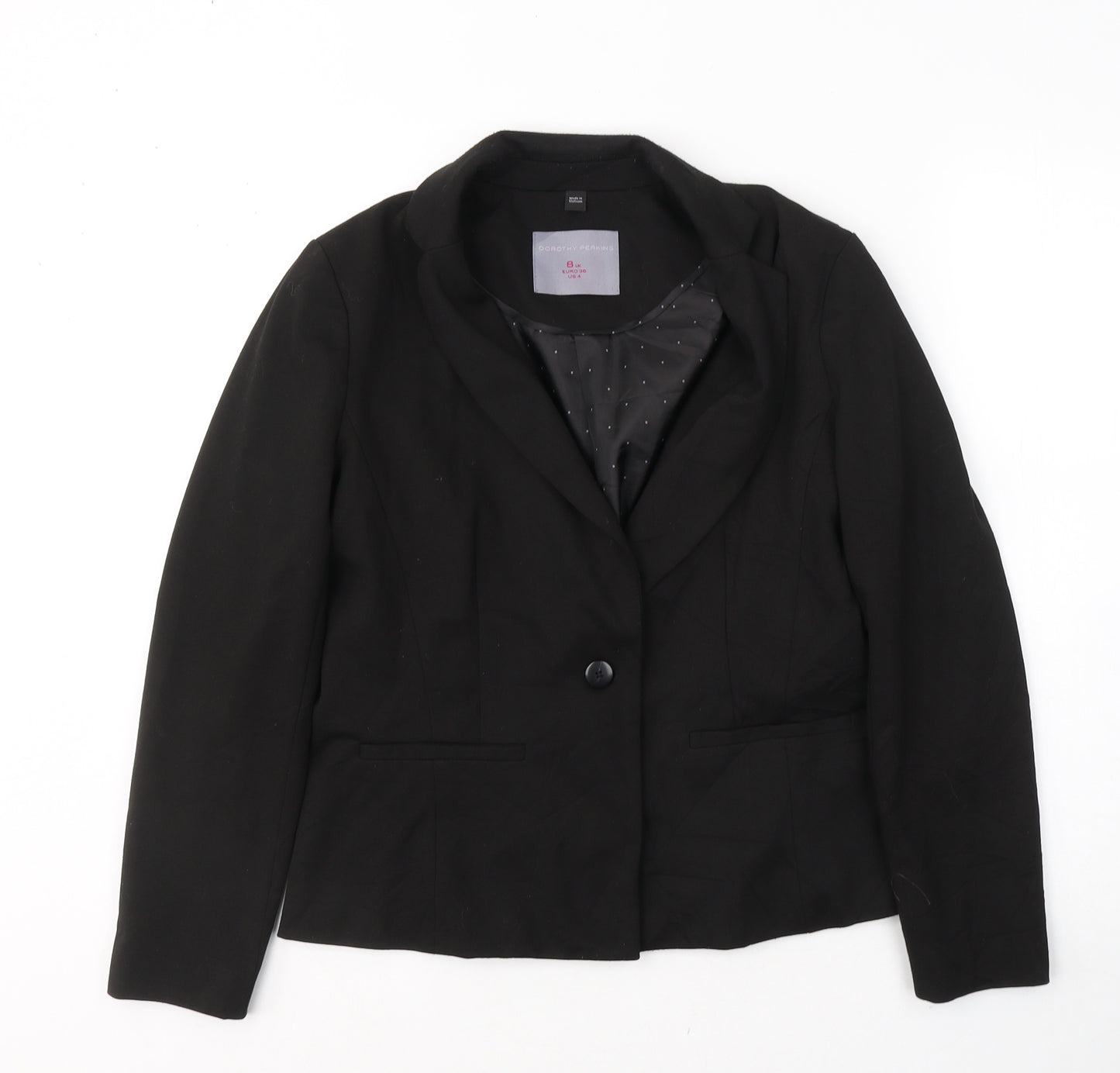 Dorothy Perkins Womens Black   Jacket Blazer Size 8  Button