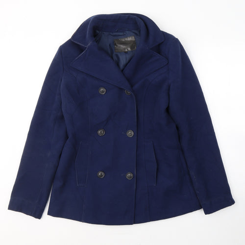 Preworn Womens Blue   Pea Coat Coat Size 12  Button
