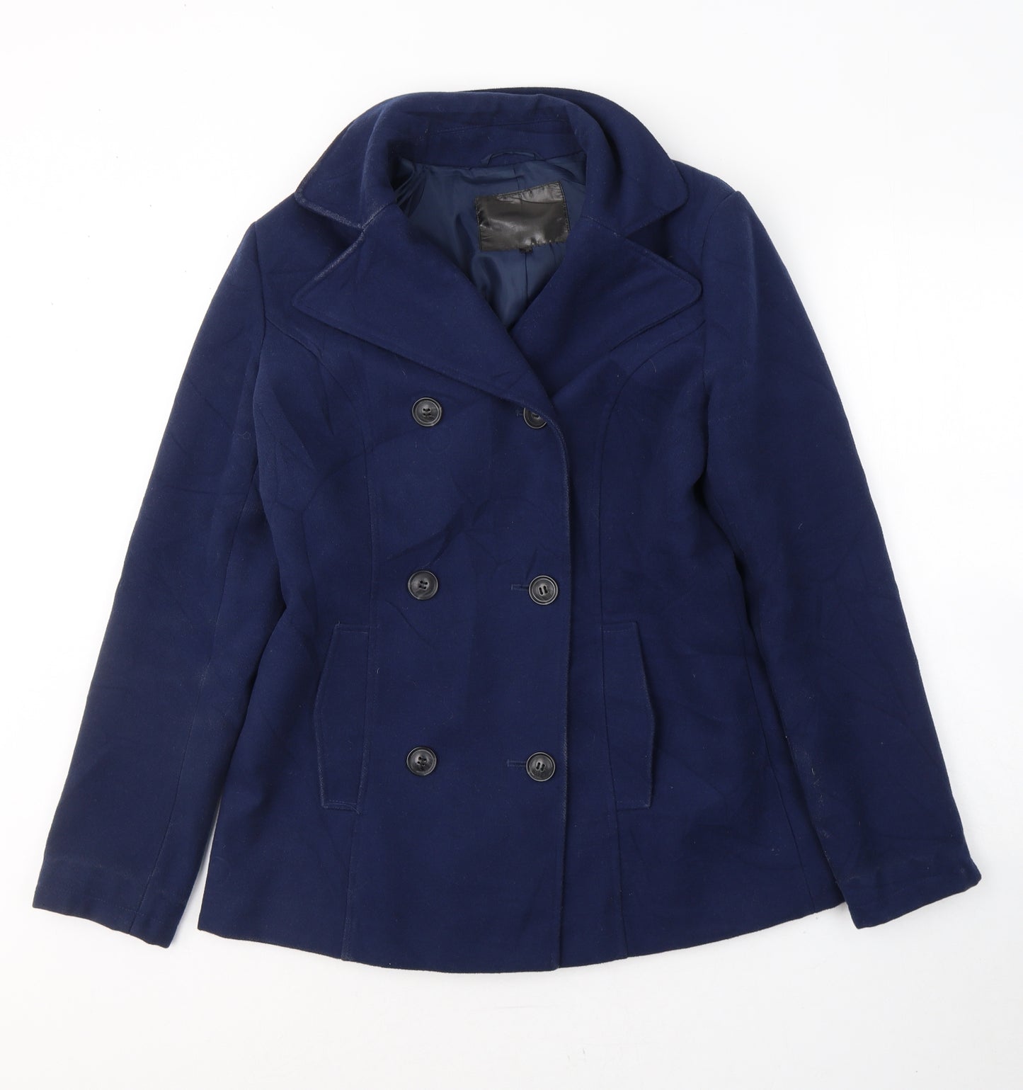 Preworn Womens Blue   Pea Coat Coat Size 12  Button
