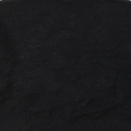 TU Womens Black Round Neck Geometric Acrylic Pullover Jumper Size M