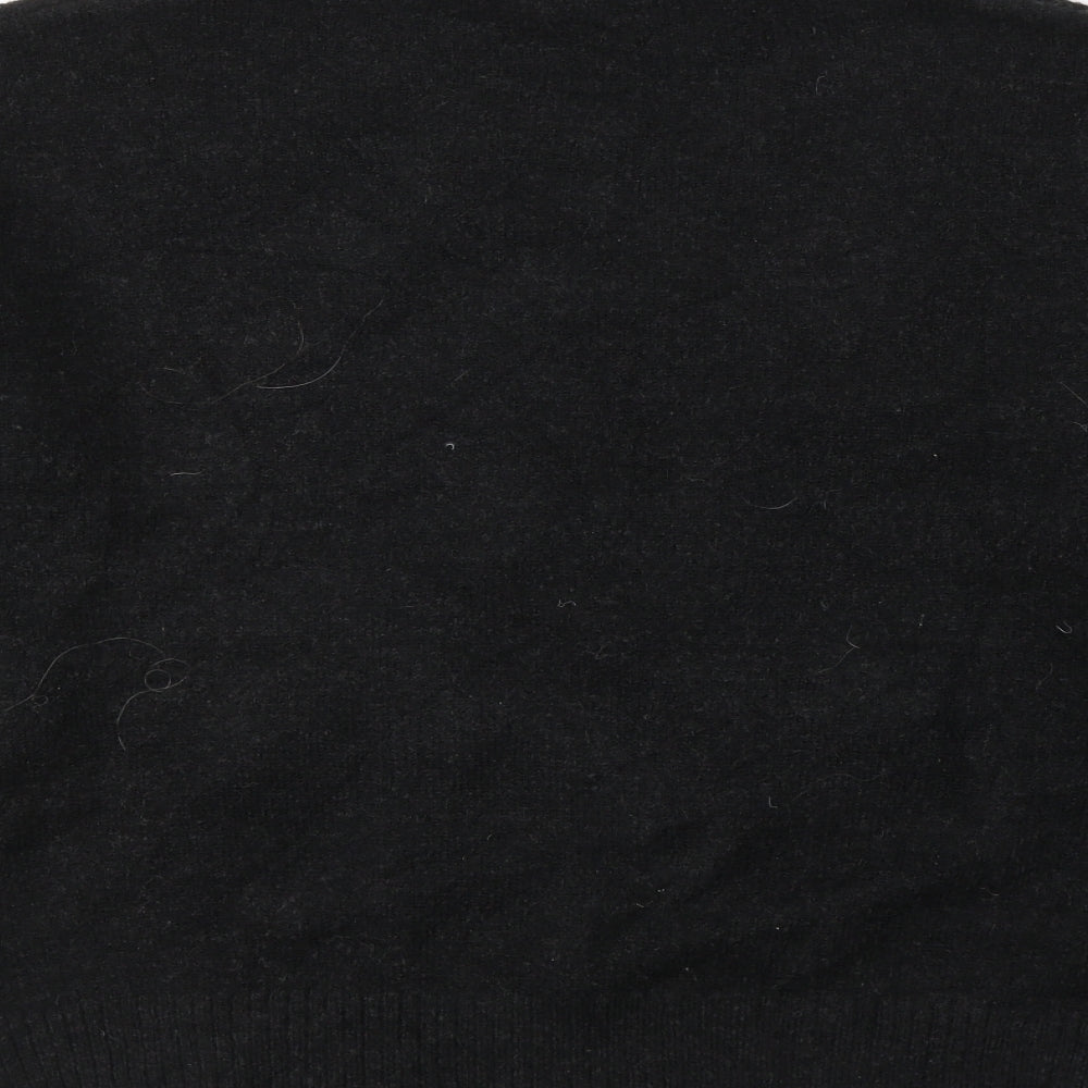 TU Womens Black Round Neck Geometric Acrylic Pullover Jumper Size M