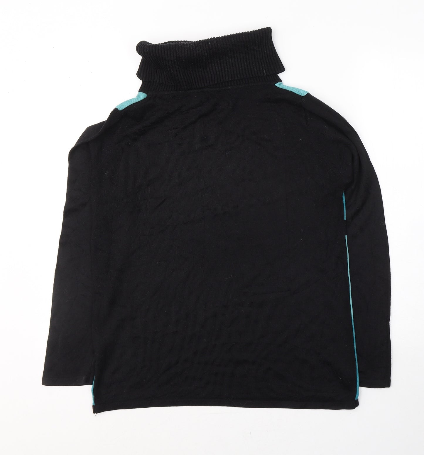 Preworn Womens Black Roll Neck  Acrylic Pullover Jumper Size M