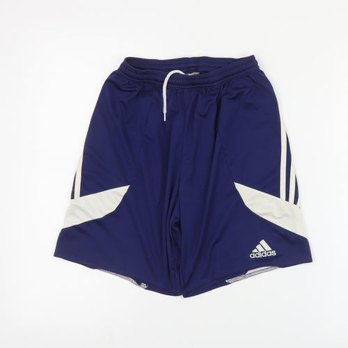 adidas Mens Blue  Polyester Sweat Shorts Size S  Regular Drawstring