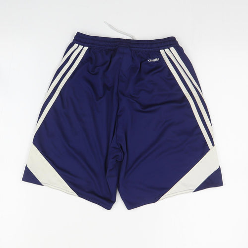 adidas Mens Blue  Polyester Sweat Shorts Size S  Regular Drawstring