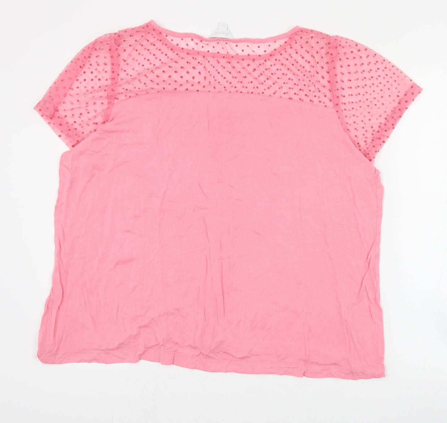 Being Casual Womens Pink  Viscose Basic T-Shirt Size 22 Round Neck