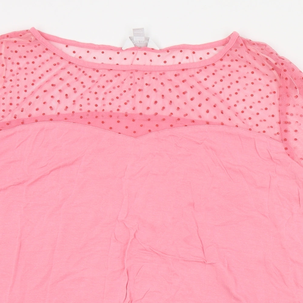 Being Casual Womens Pink  Viscose Basic T-Shirt Size 22 Round Neck
