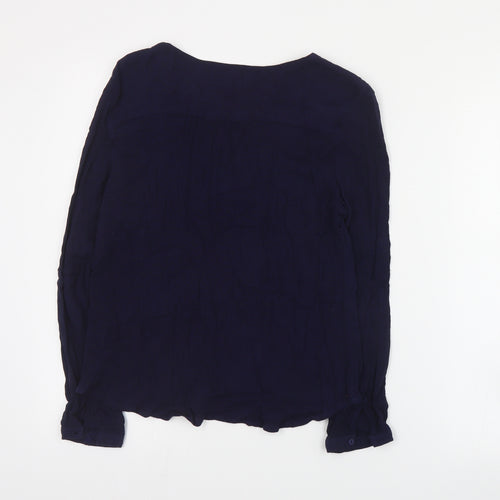 Sweewe Womens Blue  Viscose Basic Blouse Size S V-Neck