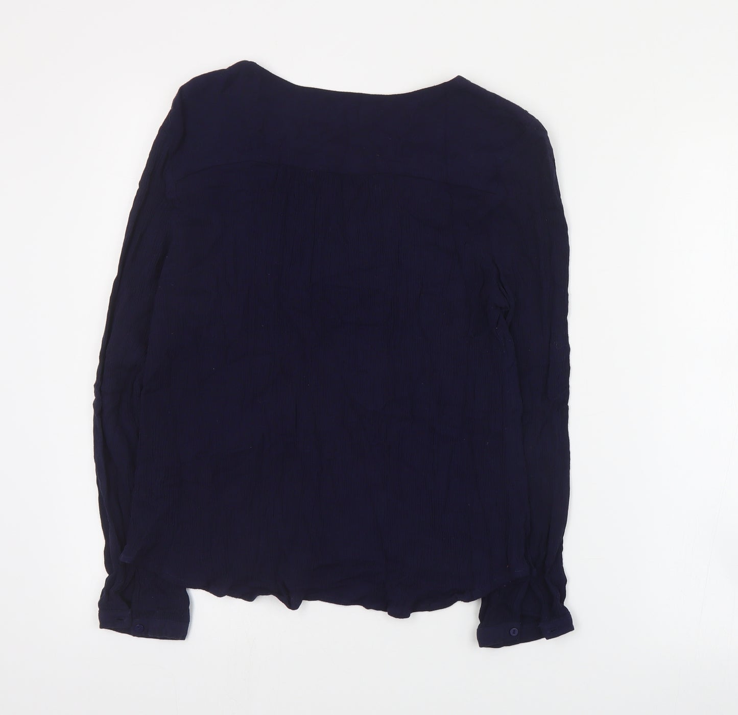 Sweewe Womens Blue  Viscose Basic Blouse Size S V-Neck