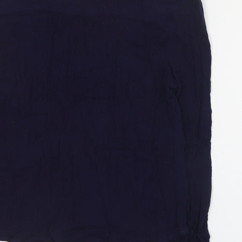 Sweewe Womens Blue  Viscose Basic Blouse Size S V-Neck