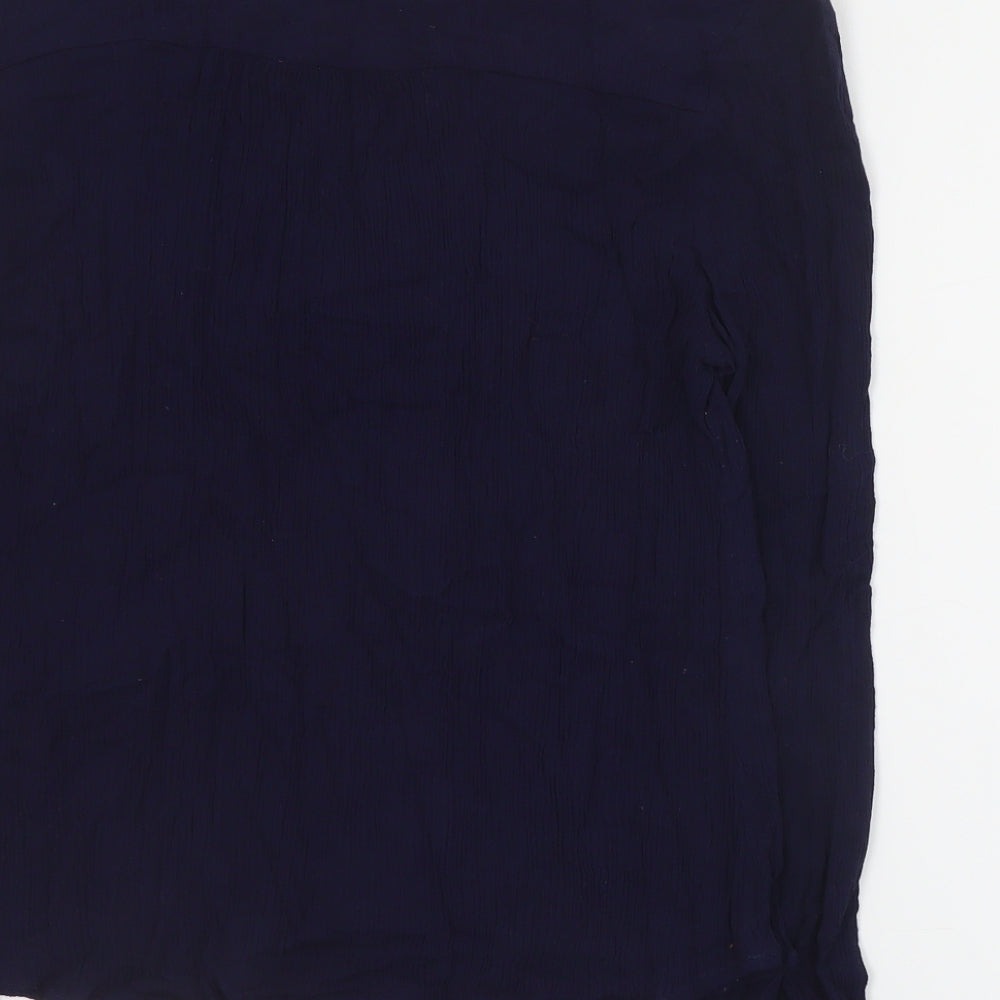 Sweewe Womens Blue  Viscose Basic Blouse Size S V-Neck