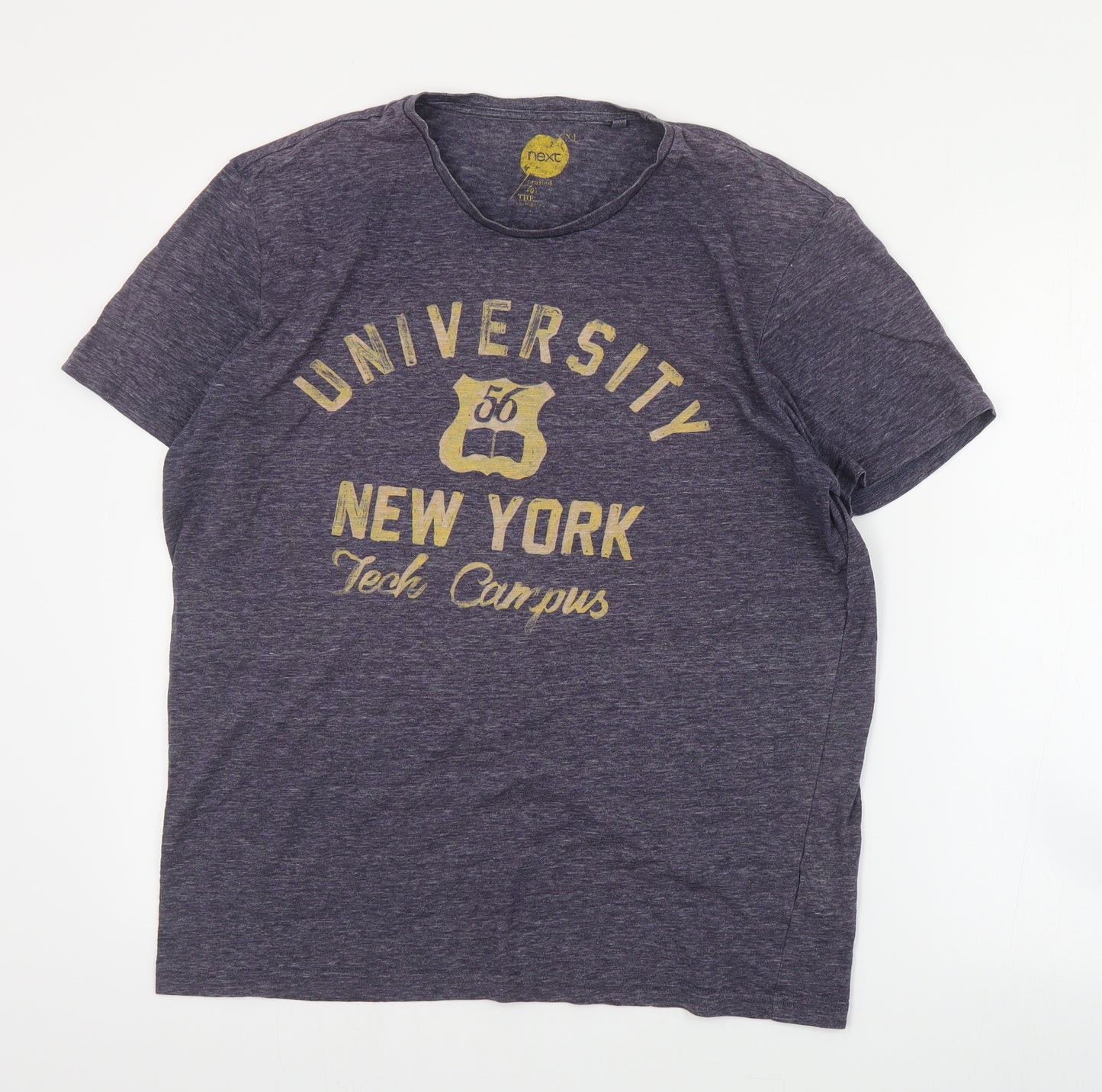NEXT Mens Grey  Cotton  T-Shirt Size XL Crew Neck