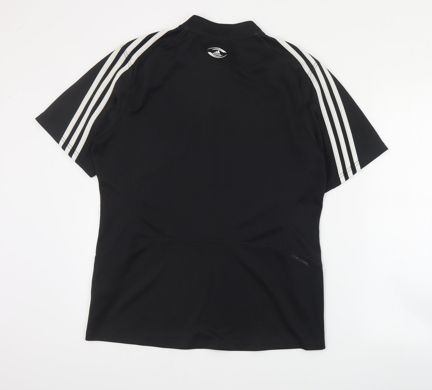 adidas Mens Black  Polyester  T-Shirt Size S V-Neck